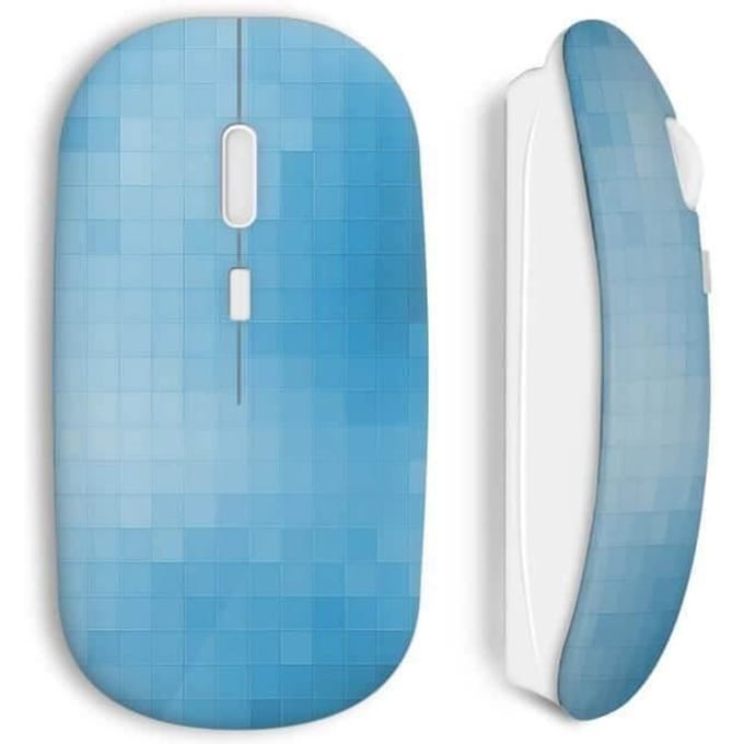 Draadloze Muis - MANIACASE - Blauwe Pixels - WiFi USB-stick Inbegrepen - Compatibel met Mac en PC - Blauw