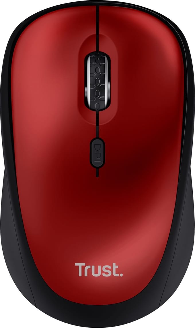 Trust Yvi+ - Draadloze Muis - Compact - Stil - Links- en Rechtshandig - Rood