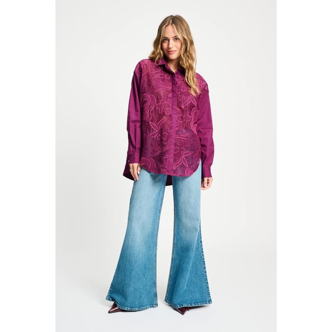 POM Amsterdam Blouse - Dashing Plum Größe: 36 | Longsleeves Outlet | Damen | Magenta