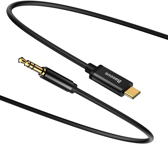 Baseus - Audio Kabel - Stereo - Mini Jack 3,5mm - USB-C - 120cm