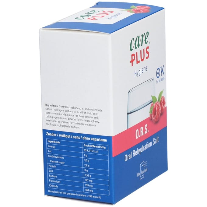 Care Plus O.R.S. - Oral Rehydration Salt - Framboos - 10 stuks