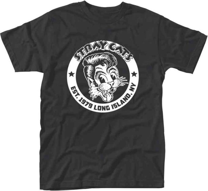 Stray Cats Heren Tshirt -M- Est 1979 Zwart