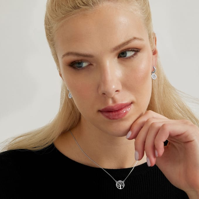 925 Sterling zilveren Levensboom oorbellen