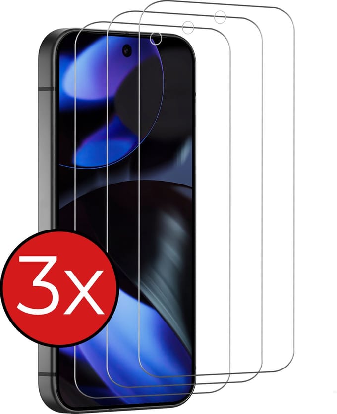 Screenprotector - 3 Stuks - Geschikt voor Google Pixel 9 - Extra Sterk - Beschermglas - Gehard Glas - Tempered Glass - Screen Protector