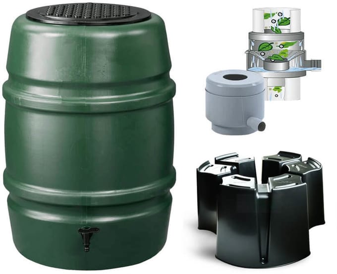 Harcostar - Regentonset Harcostar - 168 L Groen + Voet + Vulautomaat & Afsluiter