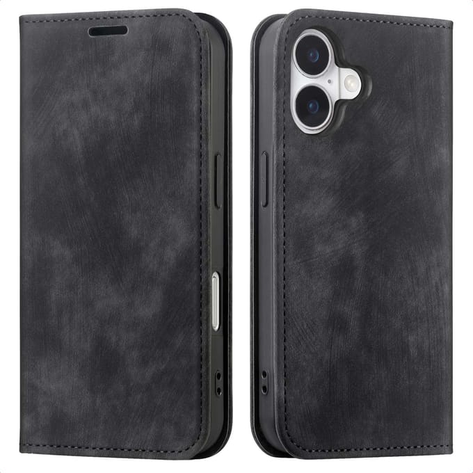 imoshion Hoesje - Geschikt voor Apple iPhone 16 - Slim Bookcase - Zwart