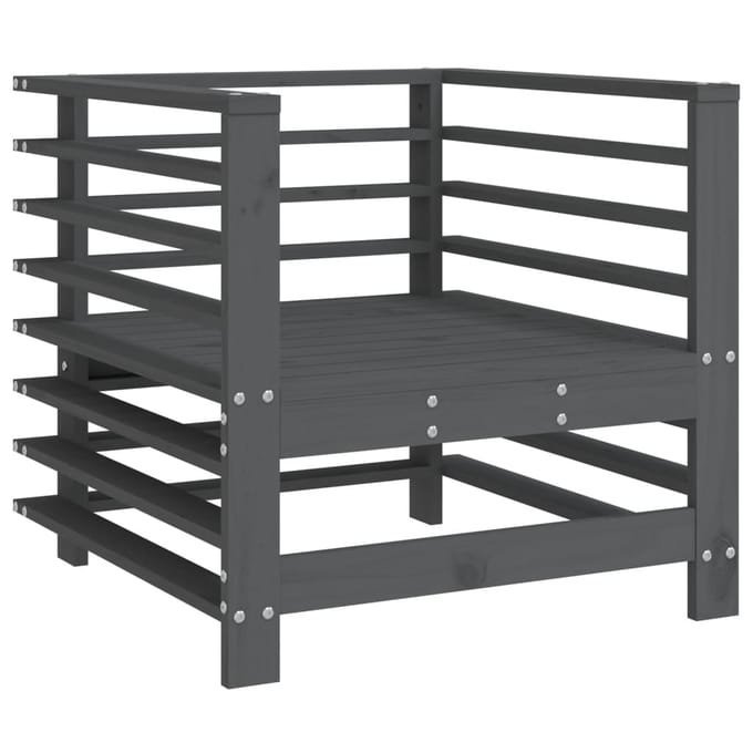 vidaXL - Tuinstoelen - 2 - st - massief - grenenhout - grijs
