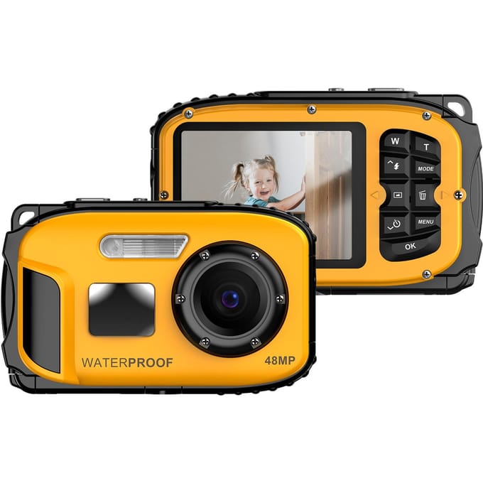 1080P Waterdichte Digitale Camera 48MP Digitale Videocamera 2.4 Inch IPS Scherm IP68 5M Body geel