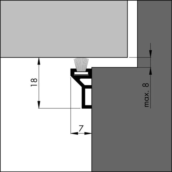 Ellen Tochtstrip ATS-B ALU 230 cm