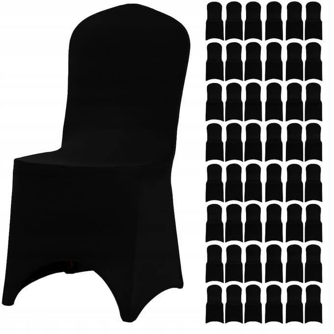Bankietowo - Universele Elastische Stoelhoes - Zwart - 190g - Spandex
