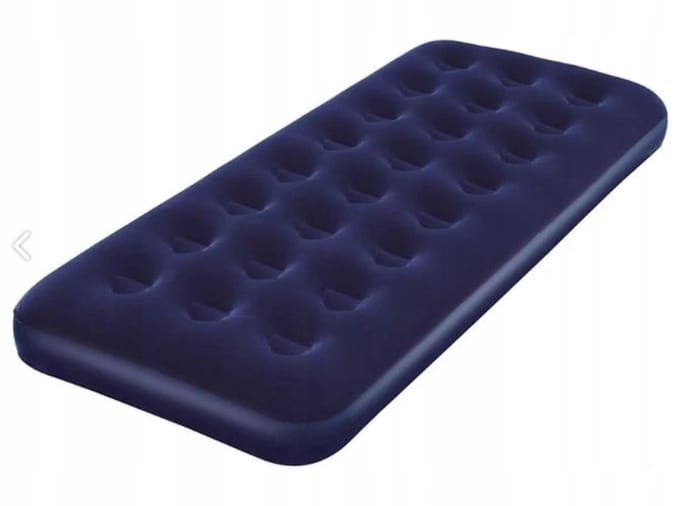 Opblaasbaar eenpersoons luchtbed met velours toplaag, 185x79x22 cm