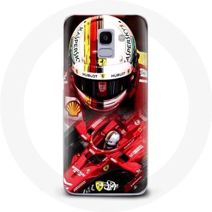Hoesje - Formule 1 - Samsung Galaxy J6 - Rood - Flexibel - Sebastian Vettel rood