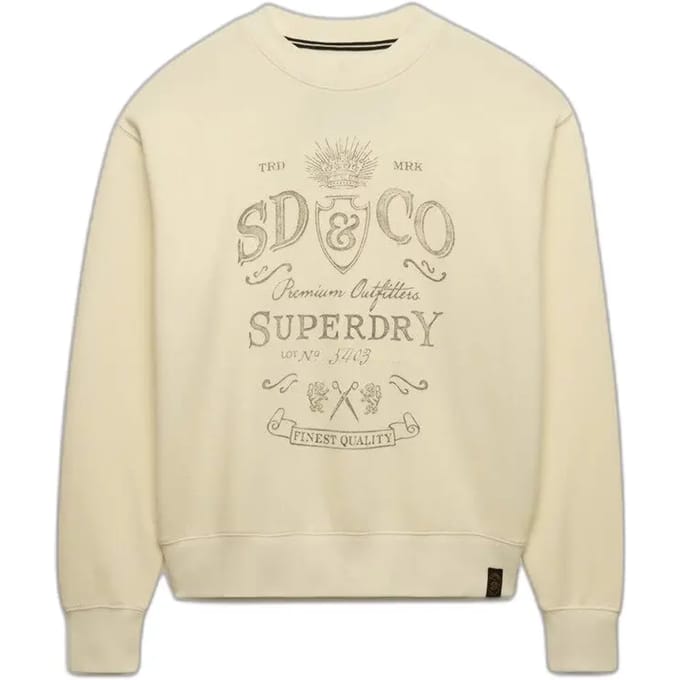 Superdry Vintage Workwear Crew Sweatshirt Beige M Vrouw