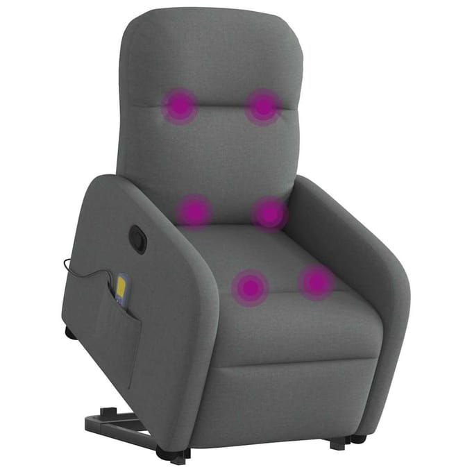 vidaXL - Sta-op-massagestoel - verstelbaar - stof - donkergrijs