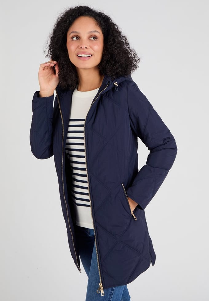 Damart - Gewatteerde parka - Dames - Blauw - 38-40 (S)