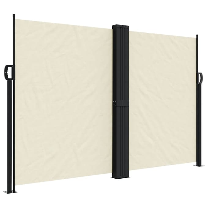 vidaXL - Windscherm - uittrekbaar - 160x600 - cm - crèmekleurig