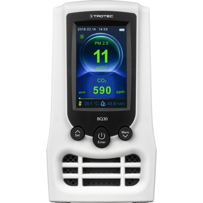 CO2-luchtkwaliteitsmonitor en deeltjesmeter BQ30