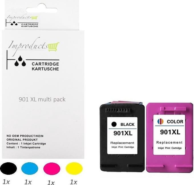 Improducts® Inktcartridges - Alternatief HP 901 / HP 901XL CC654AE / CC656AE multi pack