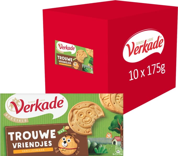 Verkade Trouwe Vriendjes vanille koekjes - 10 x 175 gram