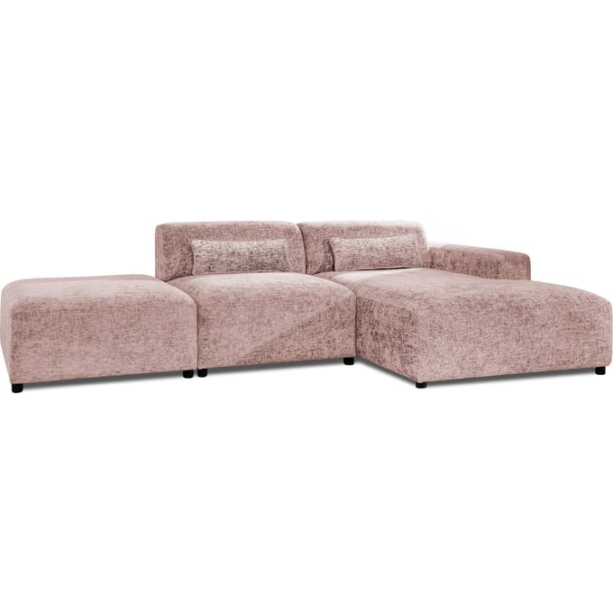 Hoekbank Rizza chenille rechts met hocker | NADUVI Collection
