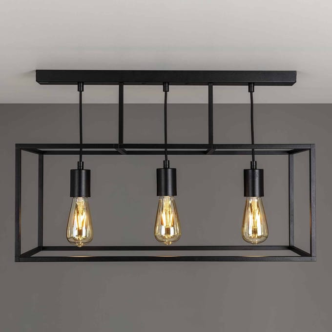 Moretti Luce Plafondlamp Cubic³ 3384, 3-lamps, zwart