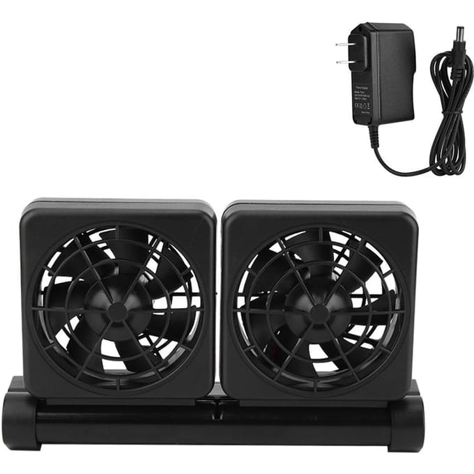 Mini Dubbelkop Verstelbare Vistank Aquarium Koelventilator Hang On Koeler black