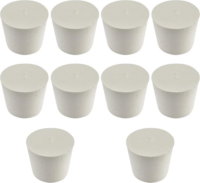 10x Witte Congroefstoppen Massief Rubber Kegelvormig 37mm x 28mm x 30mm