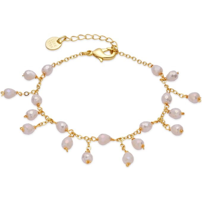 Bracelet - LUXENTER - Fyre - Cristal blanc - Finition or jaune 18K - 16 cm + 3 cm blanc