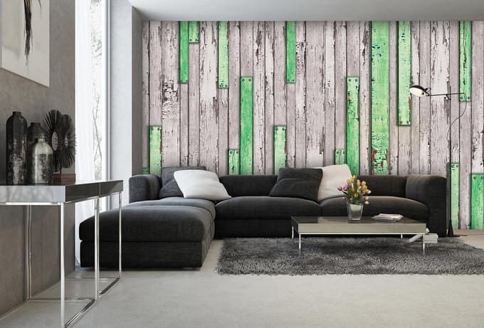 Poster | Grijs , Groen | 104 x 70,5 cm