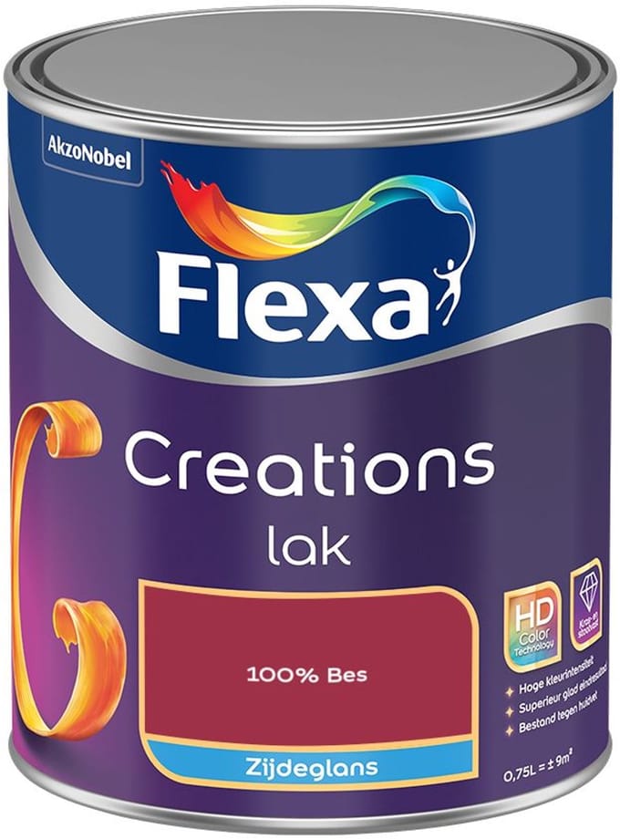 Flexa - Creations Lak Zijdeglans - 100% Bes - Mengverf - 750 Ml