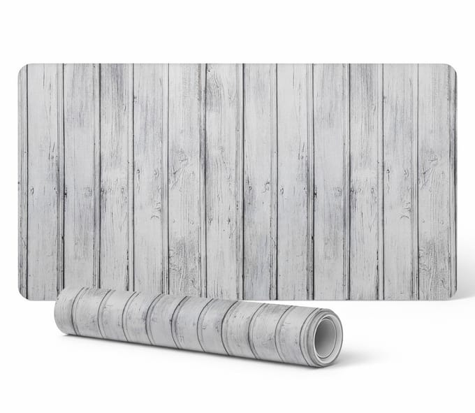 Antislip bureauonderlegger met afbeelding van vintage houten planken 120x60 cm