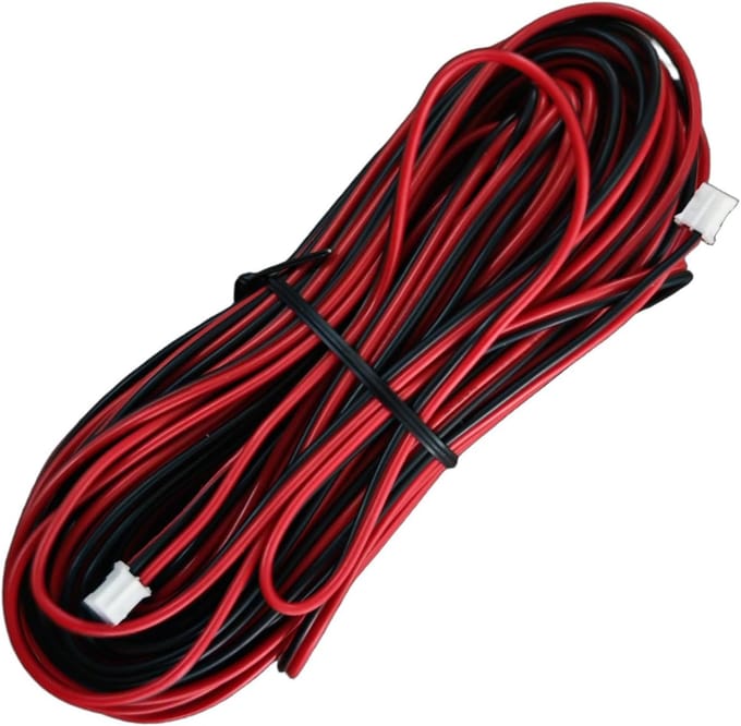 Elektrische Draad - Kabel 2-aderig - Deurbel Aansluiten - Vertind Koper - 15 Meter 22AWG - Zwart Rood