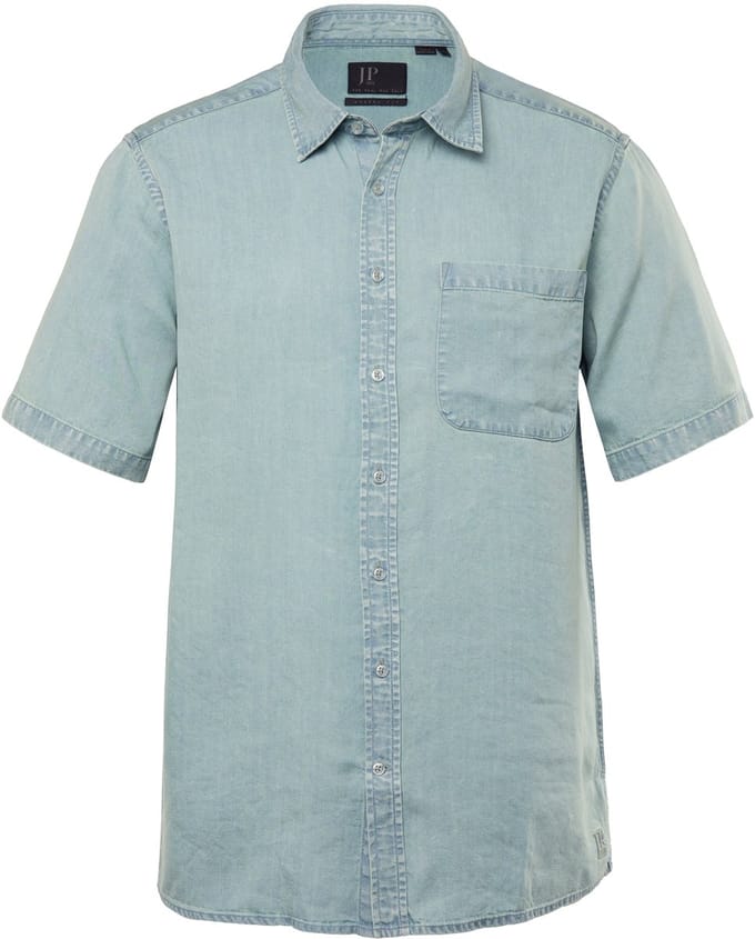 JP 1880 - Heren - Overhemd korte mouw kentkraag boxy fit - Eucalyptus - Maat 5XL
