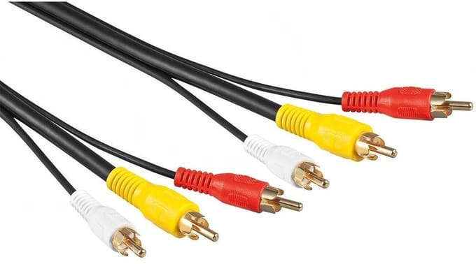 Tulp composiet audio video kabel - verguld - 2 meter