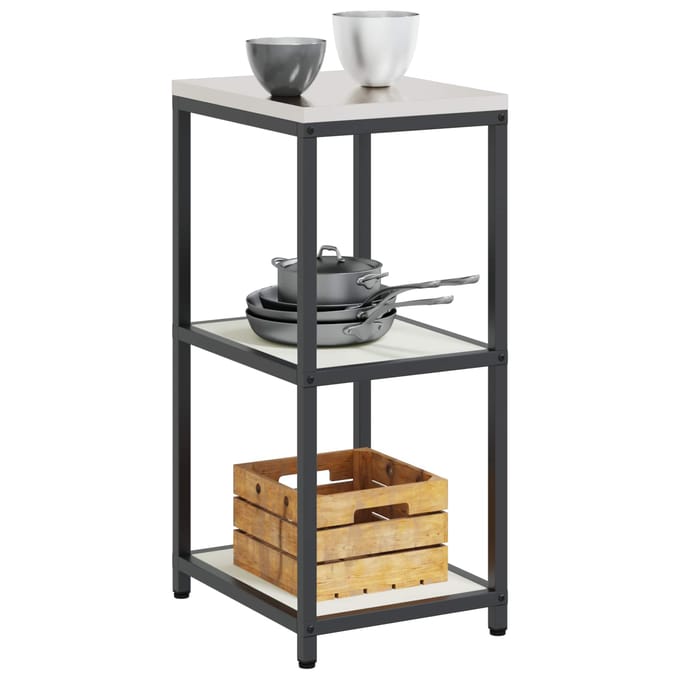 vidaXL - Keukenplankeenheid - HATTEM - Wit - 40 - x - 50 - x - 92 - cm - Staal