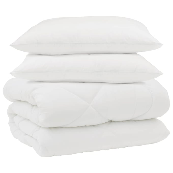 vidaXL - Winter - Duvet - met - kussen - 3 - st - Wit - Microvezel