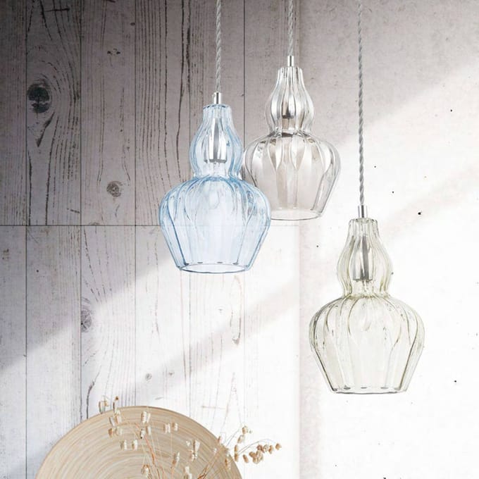 Maytoni Hanglamp Eustoma lichtblauw