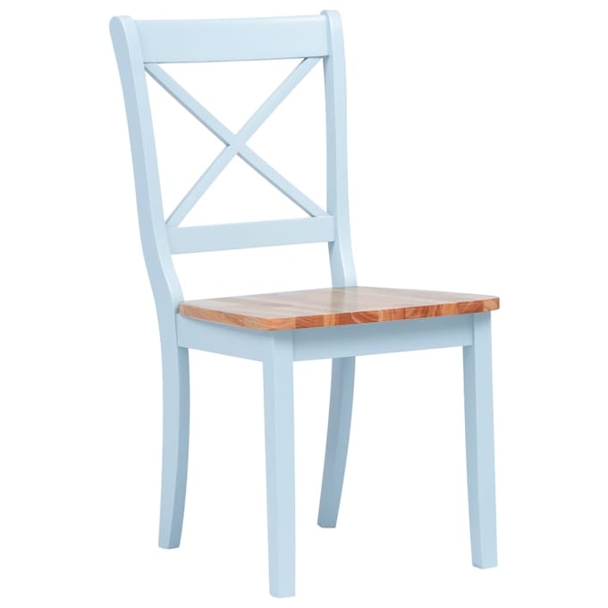 vidaXL - Eetkamerstoelen - 6 - st - massief - rubberwood - grijs - en - naturel