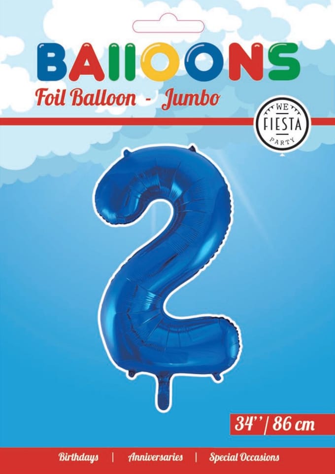 Folieballon 34" nmr. 2 - Blauw