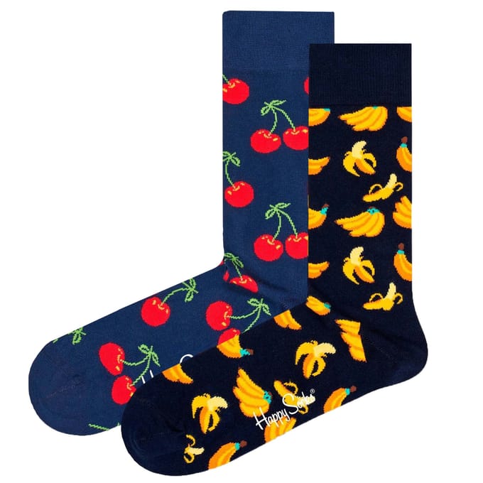 Happy Socks 2paar sokken - Heren & Dames - Maat 41-46 - eten, fruit, kers