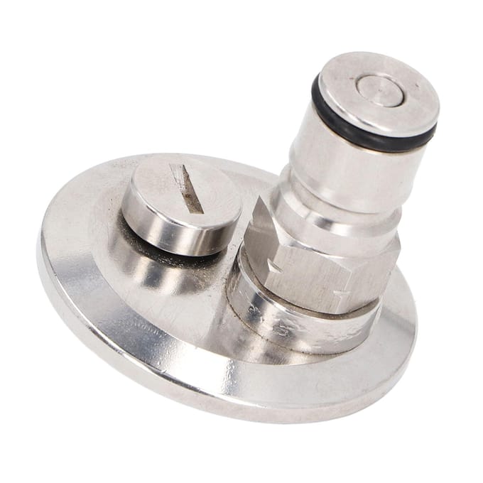 1.5in Tri Clamp naar Ball Lock Post Adapter met Drukafvoerventiel Snelle Installatie Ball Lock Post white