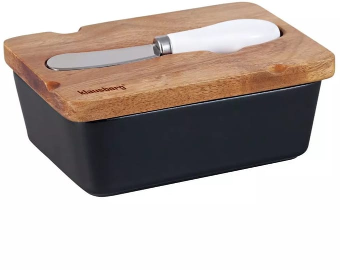 Klausberg 7784 - Botervloot - Keramiek - Acacia houten deksel - RVS botermes
