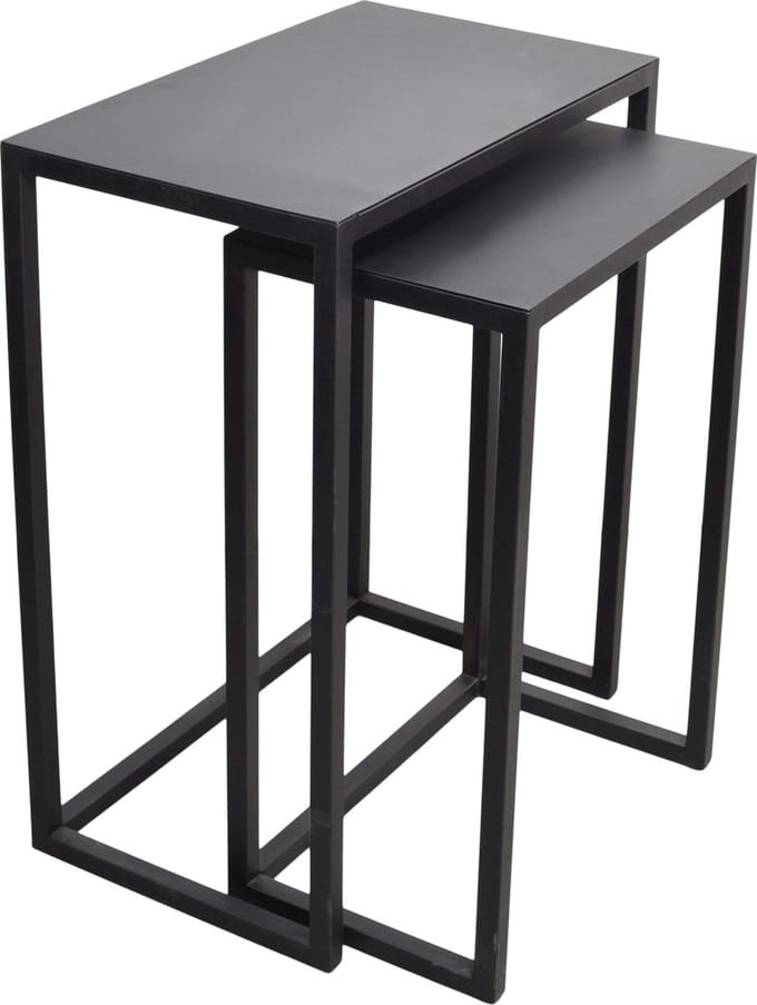 LOFT42 Brick set van 2 bijzettafels - Metaal - Zwart - 64x51x31
