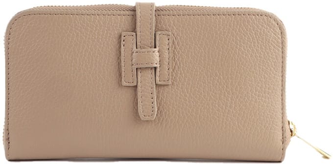 Giuliano lederen portemonee - Dames - Made in Italy - Taupe