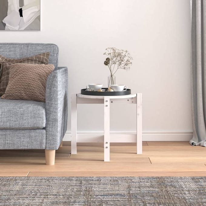 vidaXL - Salontafel - Ø - 52,5x45 - cm - massief - grenenhout - wit