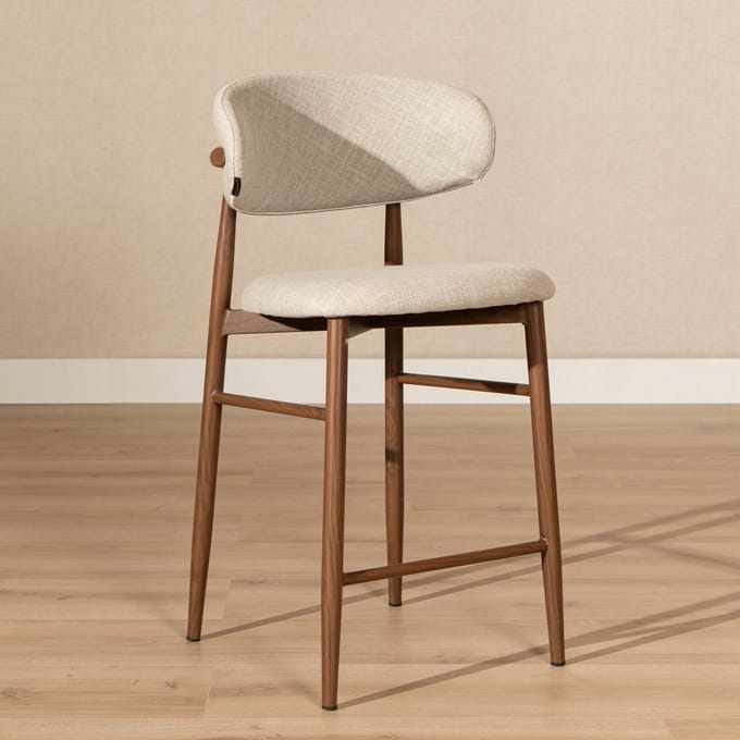Bronx71® Barkruk Lara linnen taupe 70 cm - barstoel