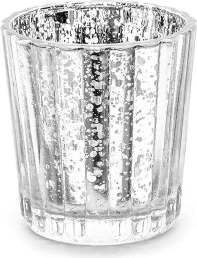 Partydeco - Zilveren theelichthouder 6 cm - 4 stuks