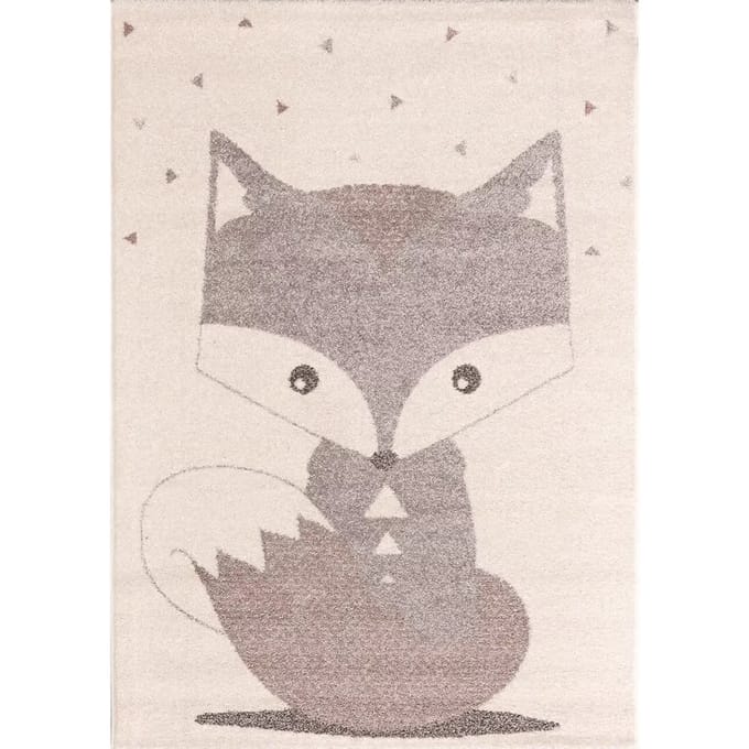 Kinderkamer tapijt Yellow Tipi Cute Fox