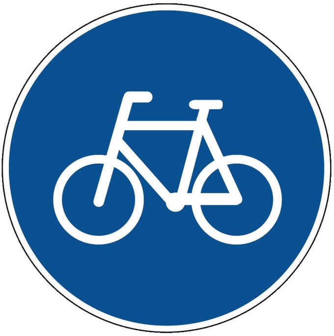 Fietspad bord - kunststof - G11 300 mm
