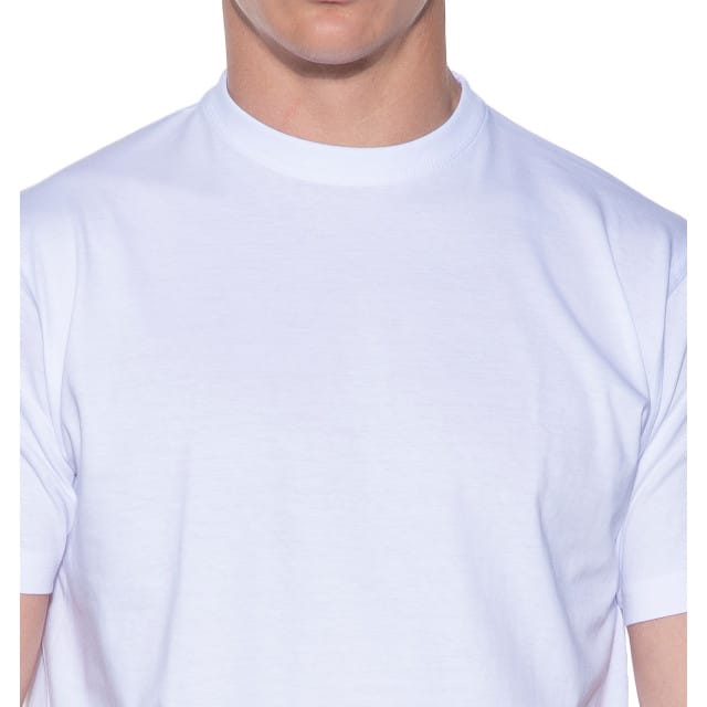 Slater 2500 - BASIC 2-pack T-shirt ronde hals korte mouw wit M 100% katoen